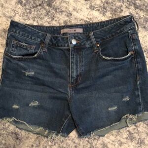 Joe’s Jeans Distressed Cutoff Shorts – Size 29, Raw Hem, Blue Denim